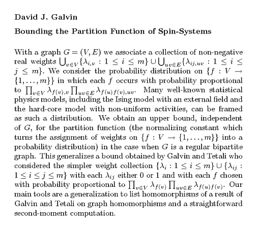 Plain TeX source file for the abstract.