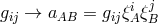 gij → aAB = gijξiAξjB